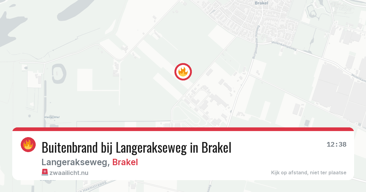 Buitenbrand bij Langerakseweg in Brakel — 15 jul 2026
