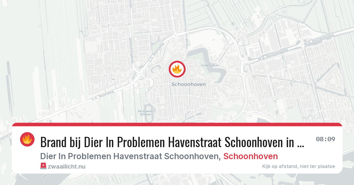 Brand bij Dier In Problemen Havenstraat Schoonhoven in Schoonhoven — 7 jul 2026