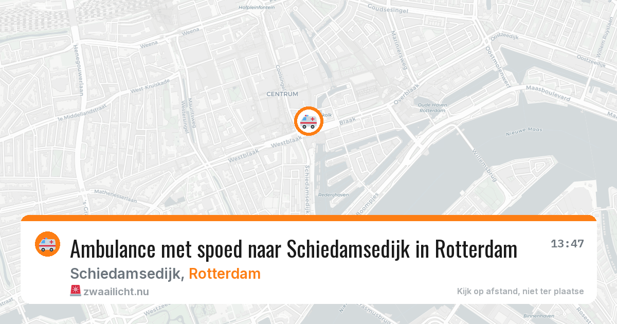 Ambulance met spoed naar Schiedamsedijk in Rotterdam — 9 mei 2026