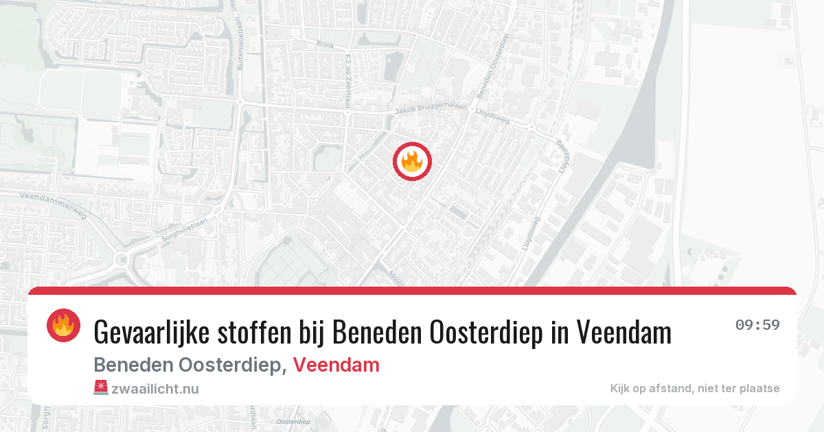 Gevaarlijke stoffen bij Beneden Oosterdiep in Veendam — 23 mrt 2026