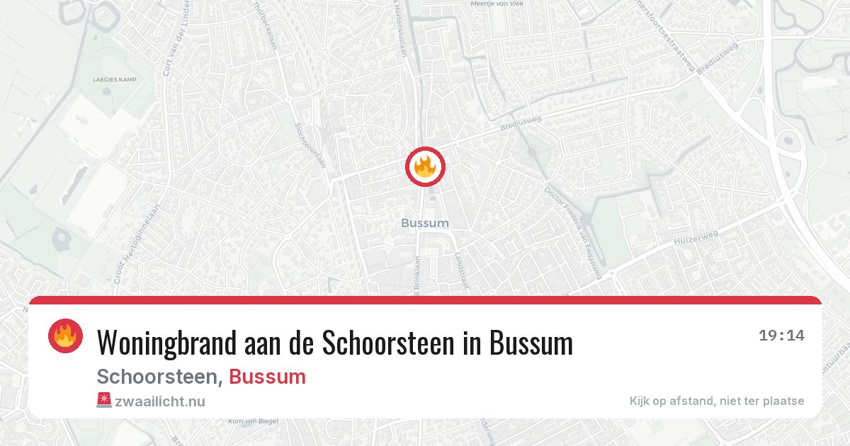 Woningbrand aan de Schoorsteen in Bussum — 17 mei 2026