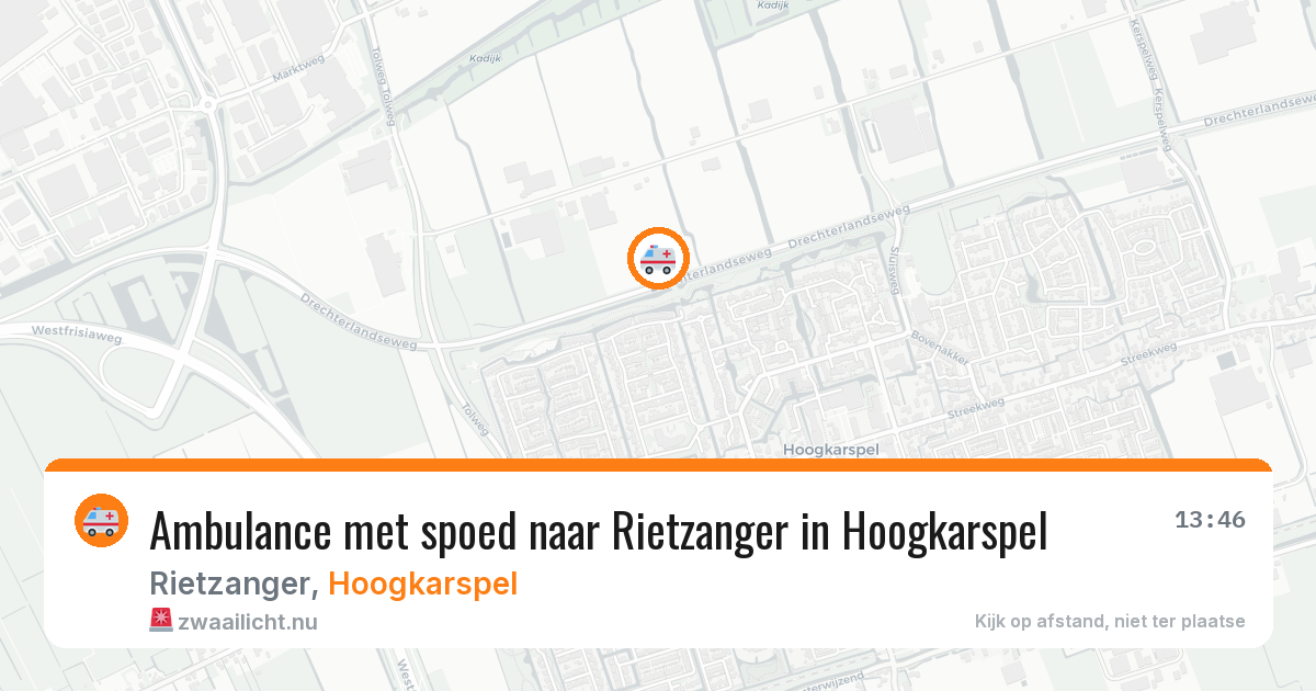Ambulance met spoed naar Rietzanger in Hoogkarspel — 14 mei 2026