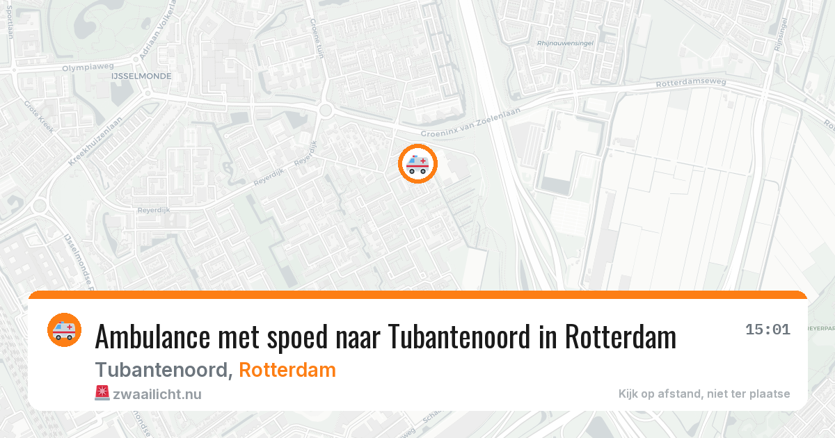 Ambulance met spoed naar Tubantenoord in Rotterdam — 9 mei 2026