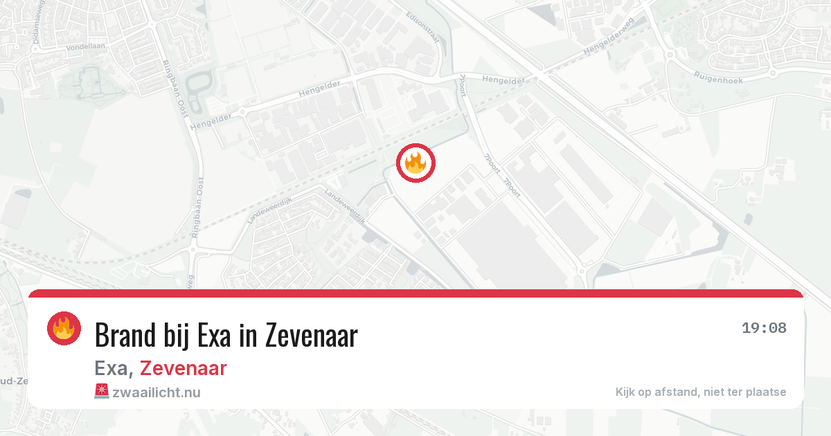 Brand bij Exa in Zevenaar — 28 mrt 2026