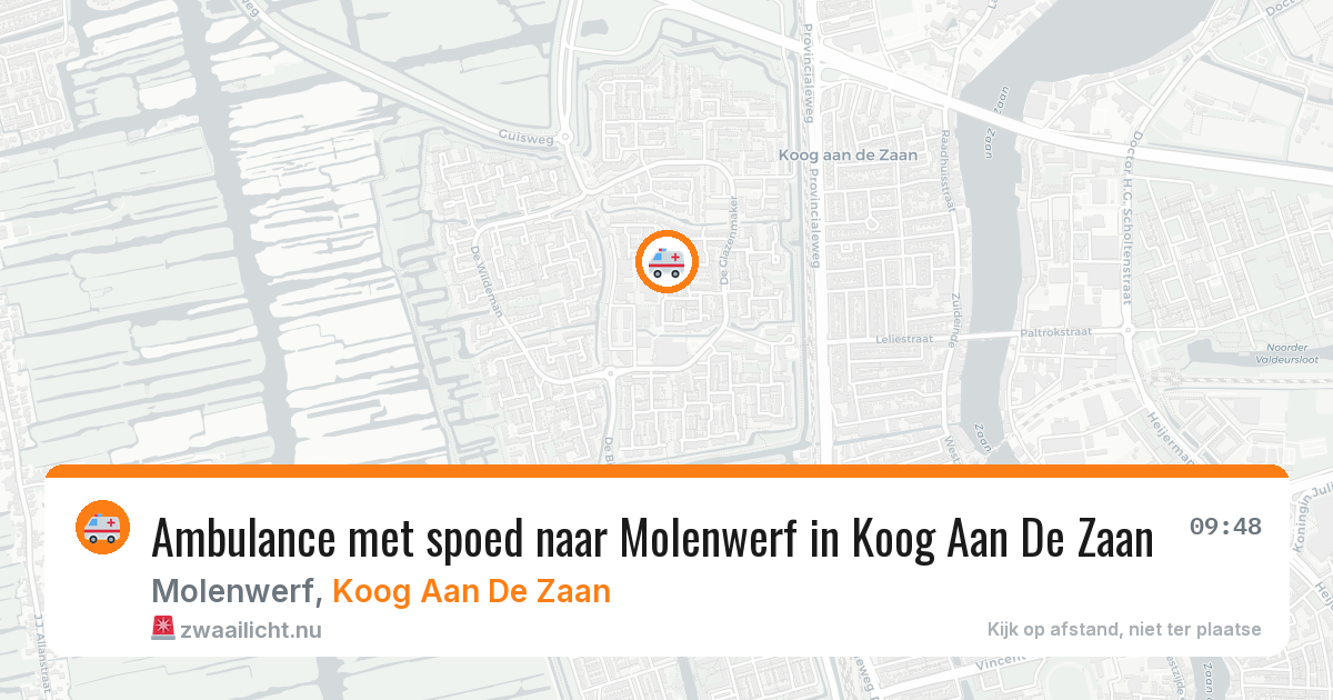 Ambulance met spoed naar Molenwerf in Koog Aan De Zaan — 9 jul 2026