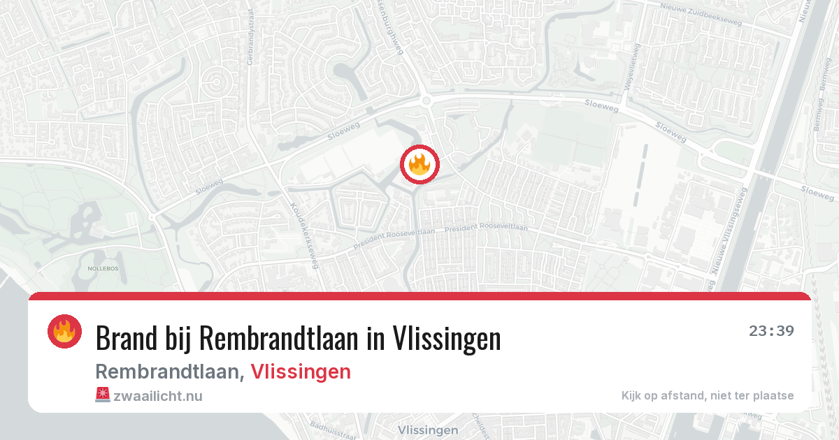 Brand bij Rembrandtlaan in Vlissingen — 24 jul 2026