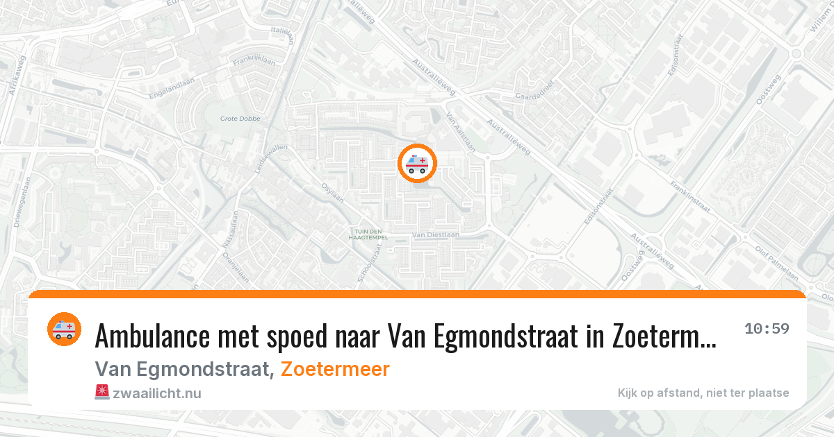 Ambulance met spoed naar Van Egmondstraat in Zoetermeer — 25 jul 2026
