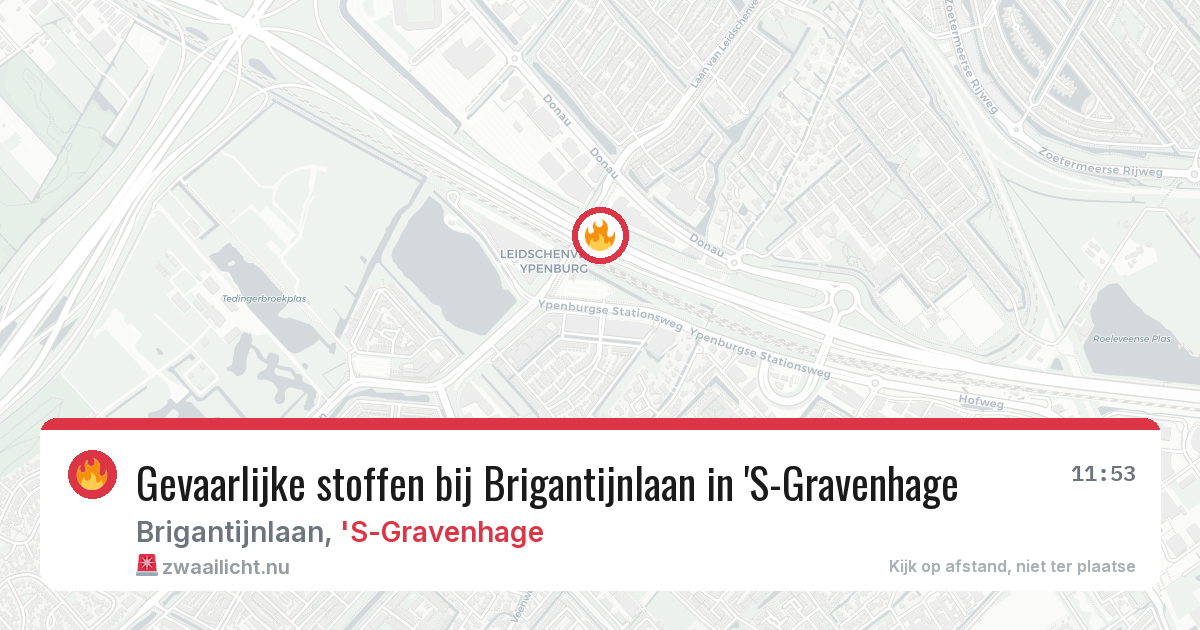 Gevaarlijke stoffen bij Brigantijnlaan in 'S-Gravenhage — 6 jun 2026