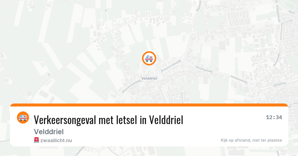 Verkeersongeval met letsel in Velddriel — 25 jul 2026