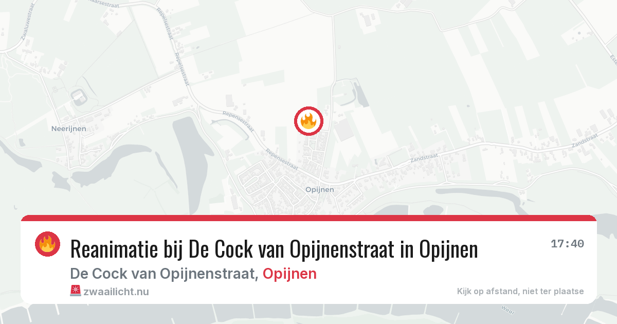 Reanimatie bij De Cock van Opijnenstraat in Opijnen — 17 feb 2026