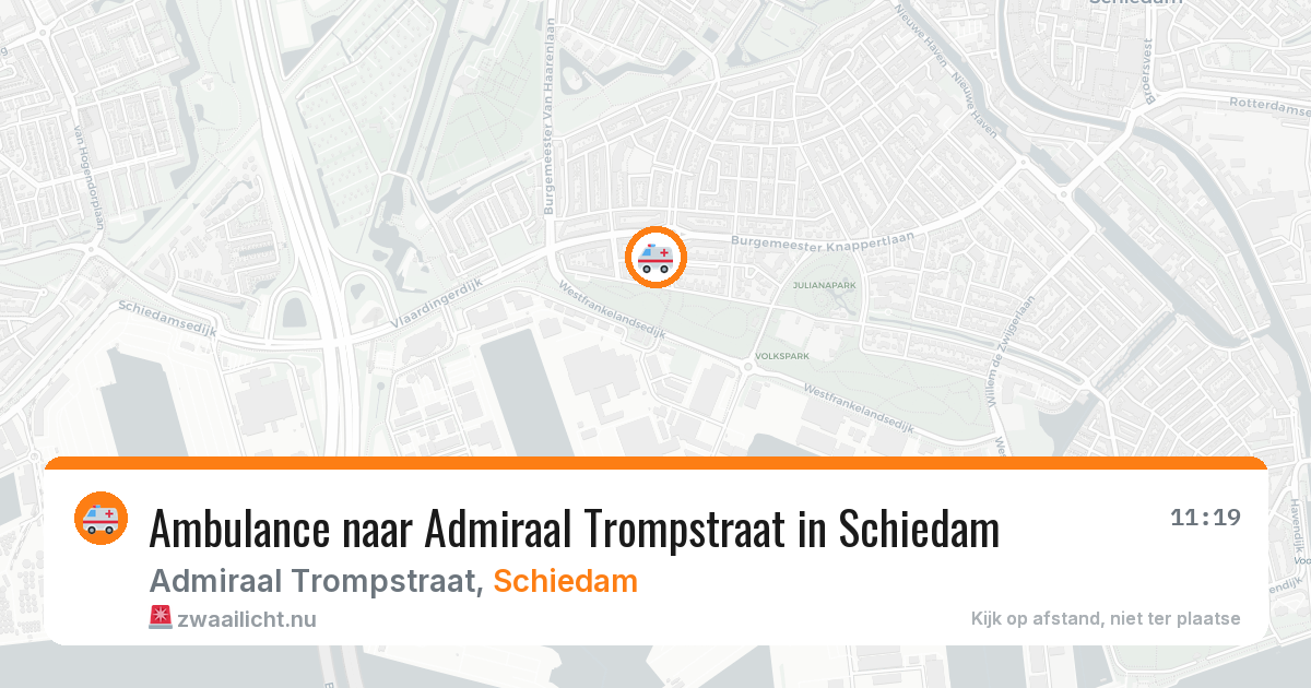 Ambulance naar Admiraal Trompstraat in Schiedam — 10 jul 2026