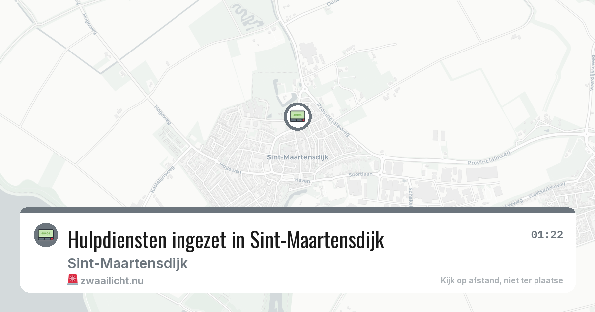Hulpdiensten ingezet in Sint-Maartensdijk — 9 feb 2026 | 🚨 Zwaailicht.nu