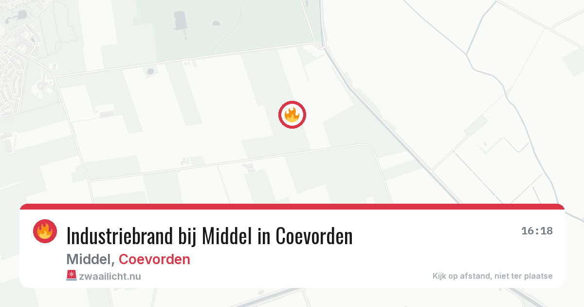 Industriebrand bij Middel in Coevorden — 24 jul 2026