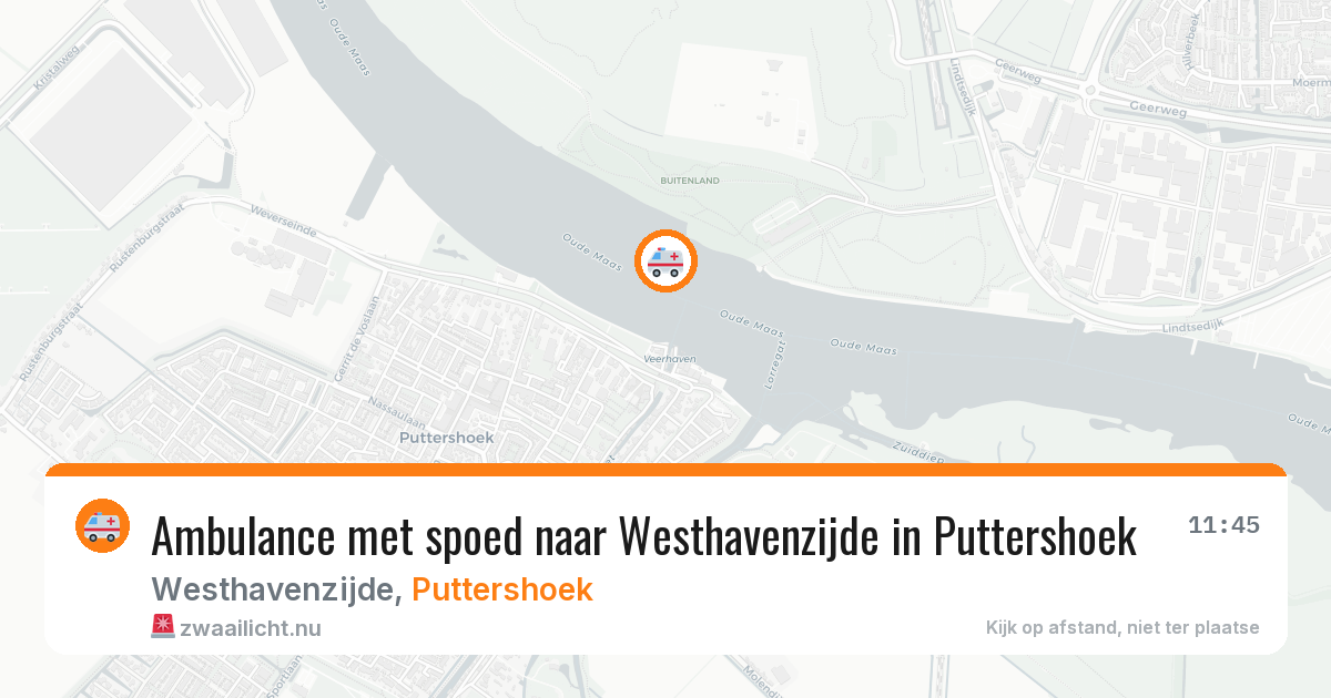 Ambulance met spoed naar Westhavenzijde in Puttershoek — 17 mrt 2026