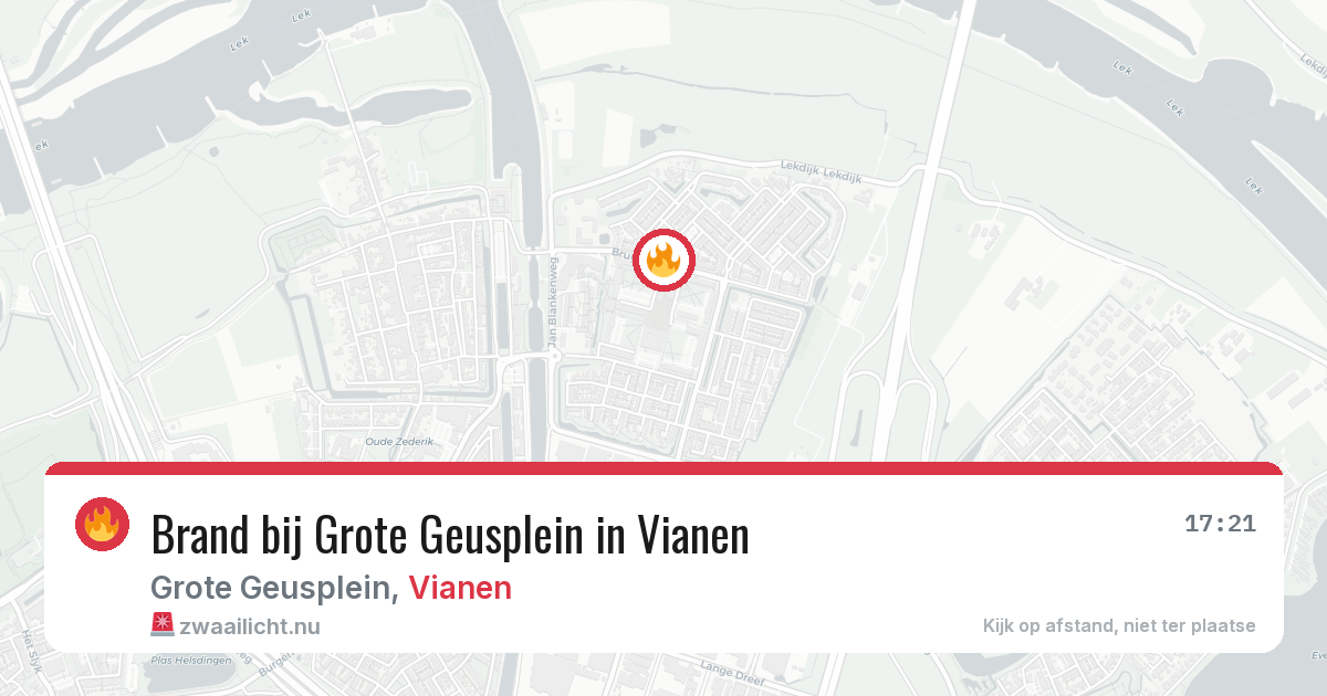 Brand bij Grote Geusplein in Vianen — 8 jun 2026