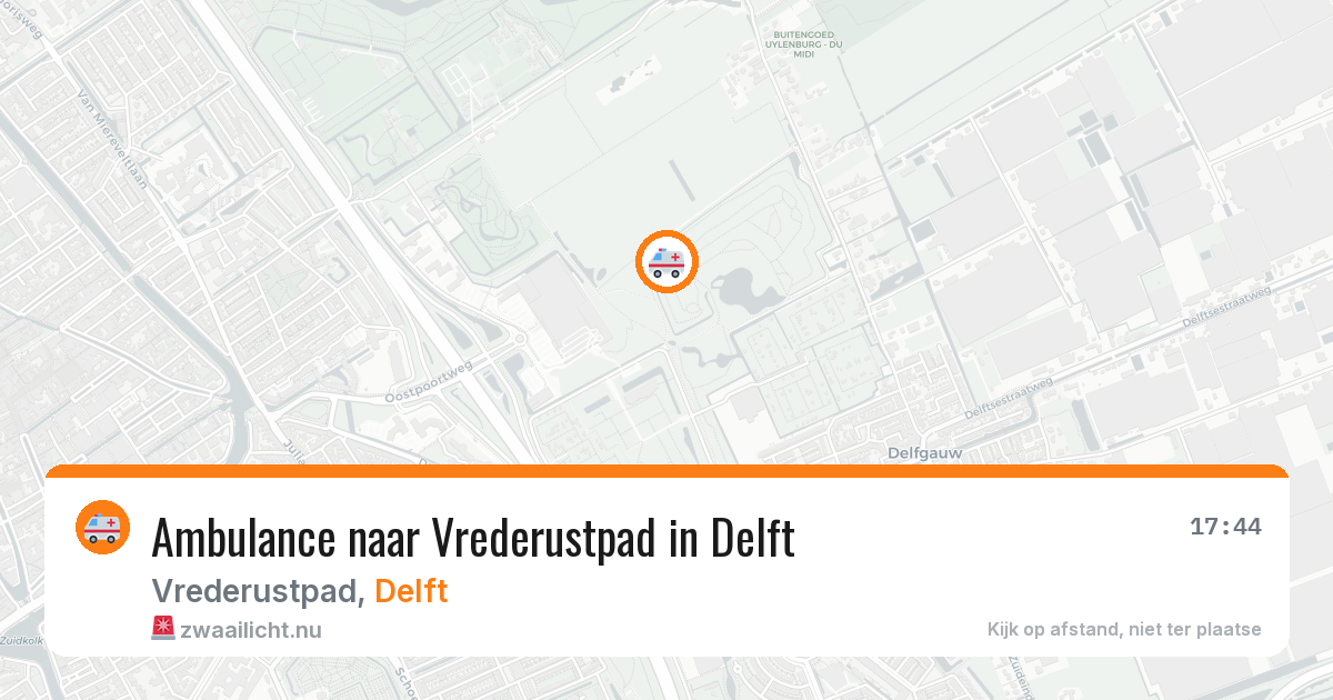 Ambulance naar Vrederustpad in Delft — 17 mrt 2026