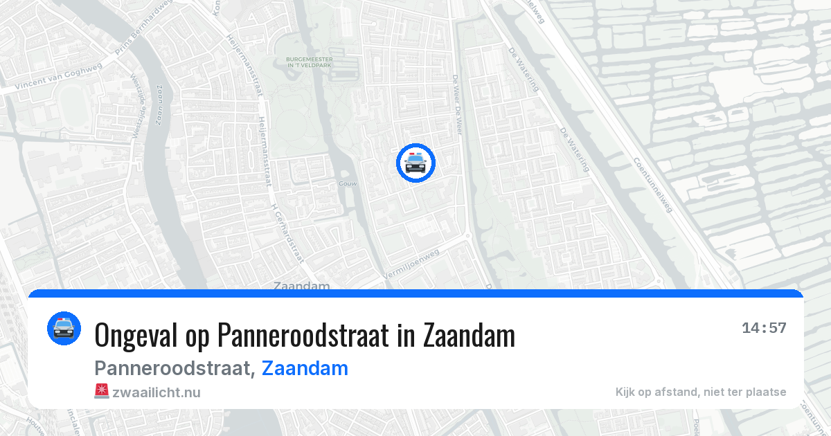 Ongeval op Panneroodstraat in Zaandam — 20 mrt 2026