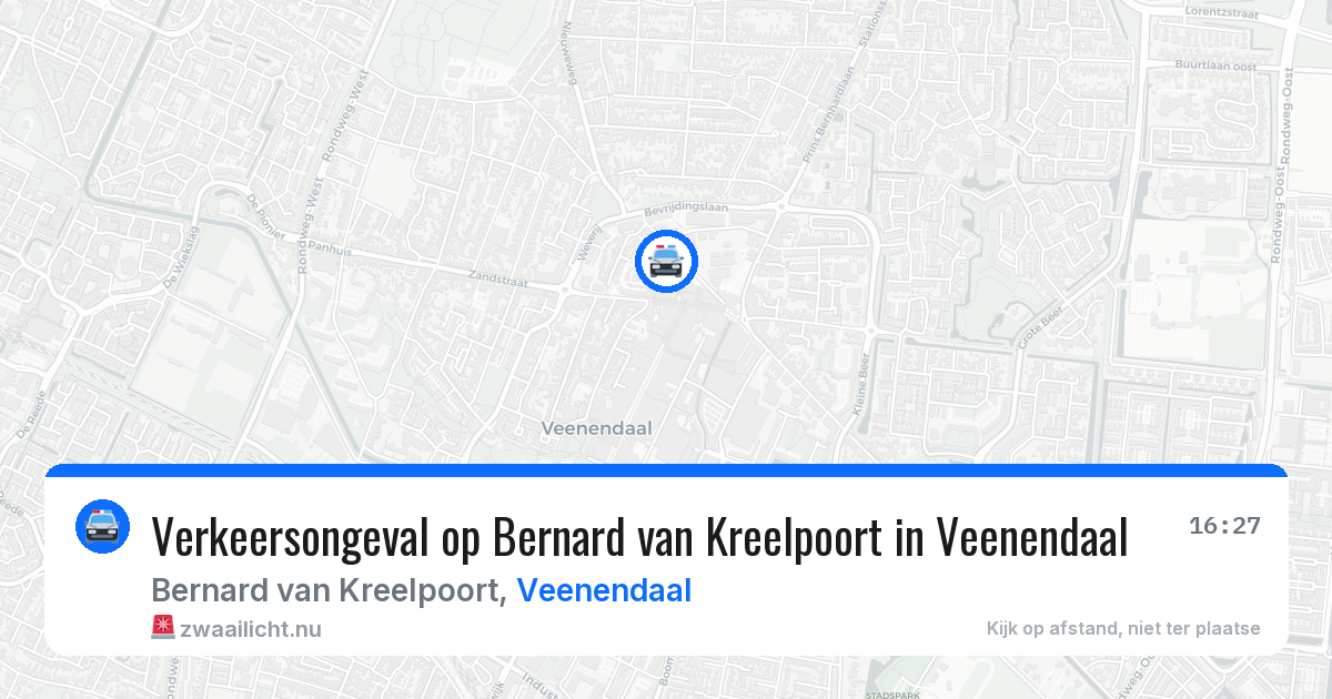 Verkeersongeval op Bernard van Kreelpoort in Veenendaal — 3 apr 2026
