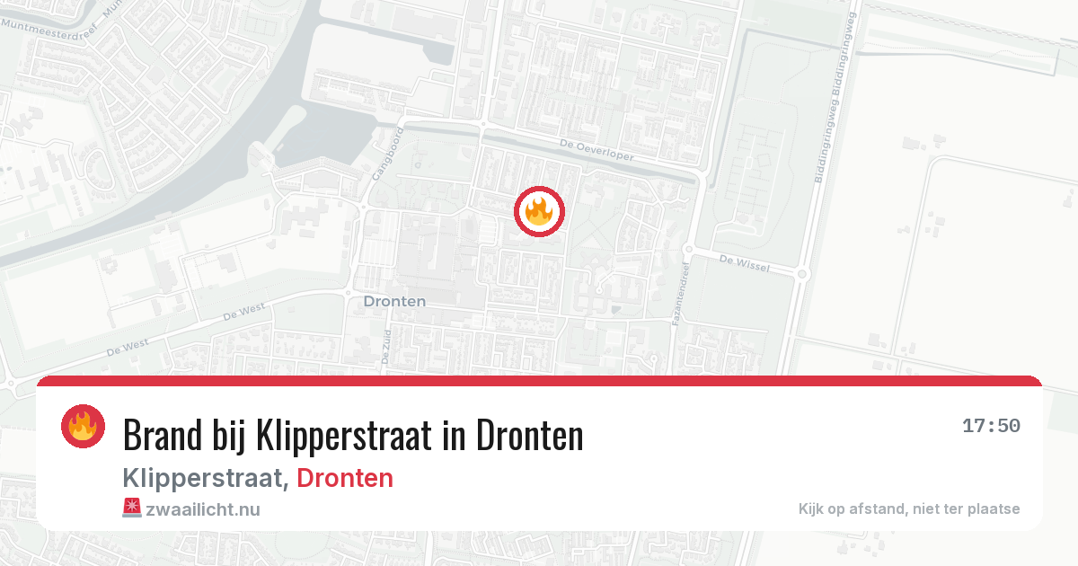 Brand bij Klipperstraat in Dronten — 15 mei 2026