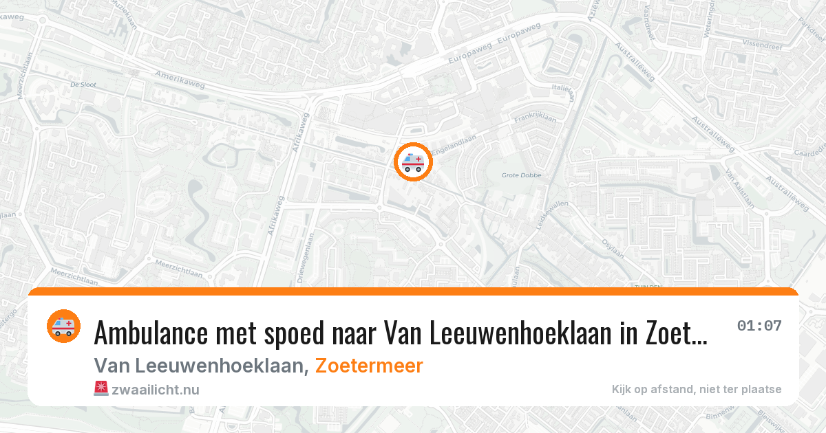 Ambulance met spoed naar Van Leeuwenhoeklaan in Zoetermeer — 19 jul 2026