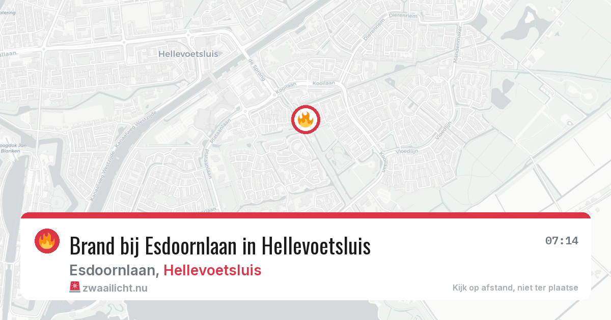 Brand bij Esdoornlaan in Hellevoetsluis — 4 jun 2026