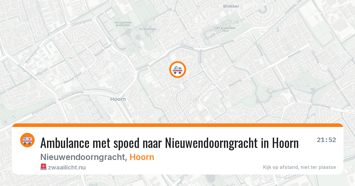 Ambulance met spoed naar Nieuwendoorngracht in Hoorn — 10 apr 2026