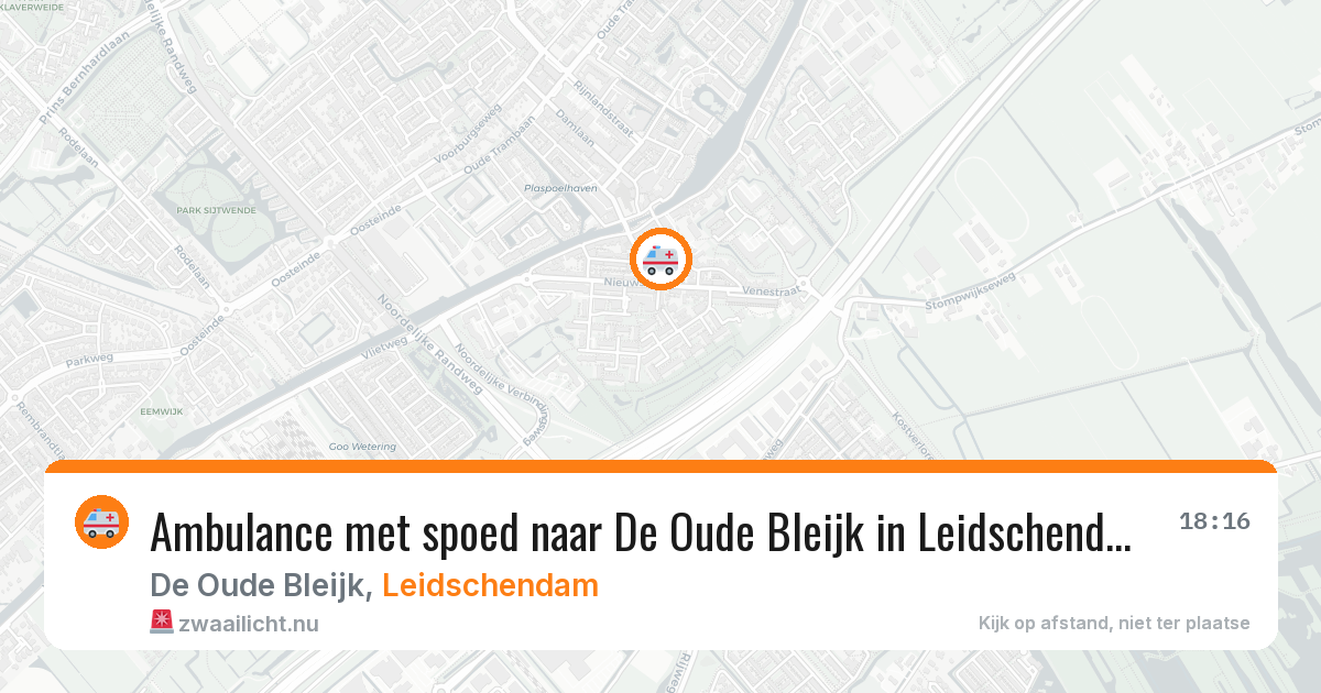 Ambulance met spoed naar De Oude Bleijk in Leidschendam — 16 mei 2026