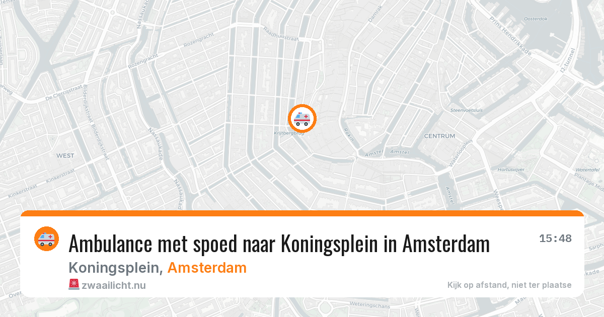 Ambulance met spoed naar Koningsplein in Amsterdam — 16 mrt 2026