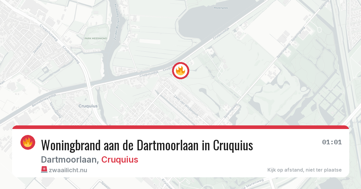 Woningbrand aan de Dartmoorlaan in Cruquius — 22 jul 2026