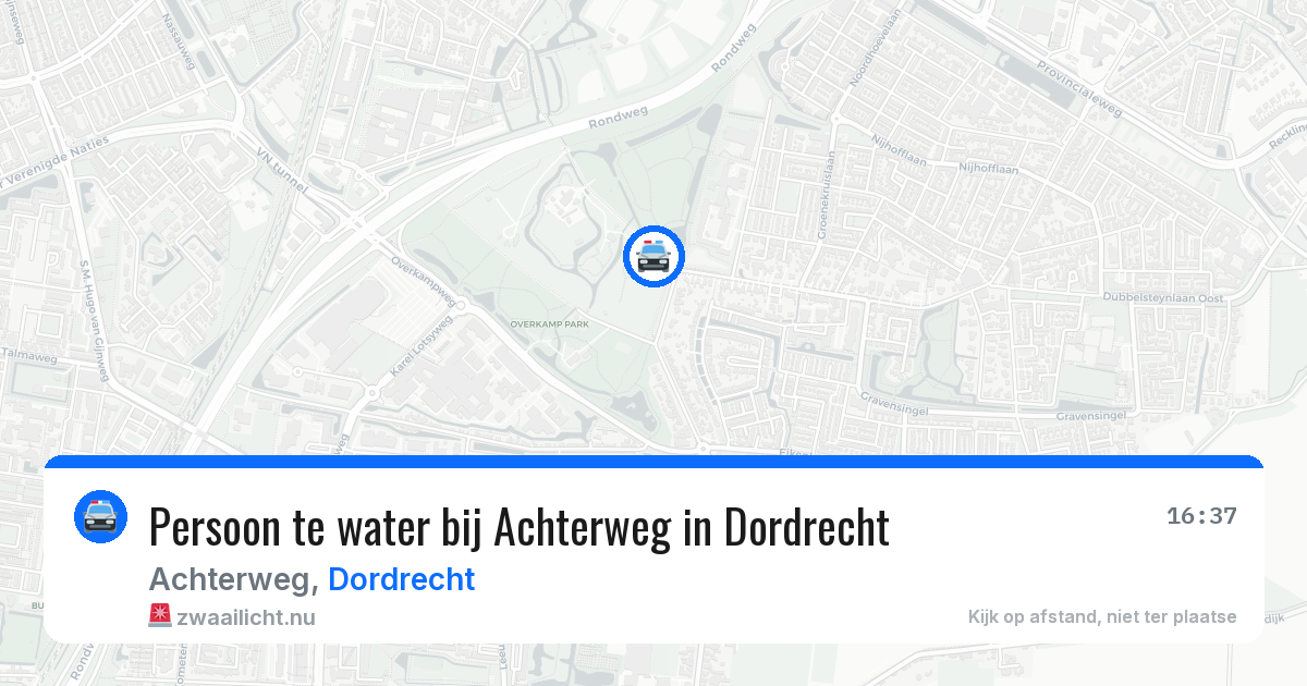 Persoon te water bij Achterweg in Dordrecht — 14 jul 2026