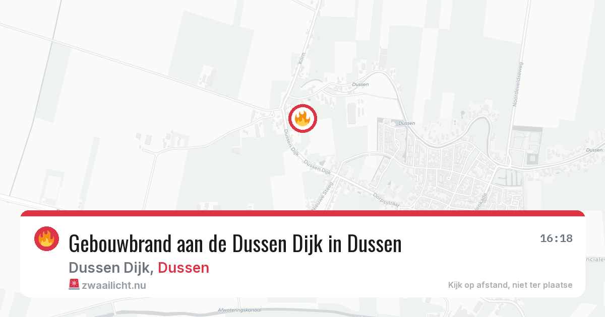 Gebouwbrand aan de Dussen Dijk in Dussen — 6 feb 2026