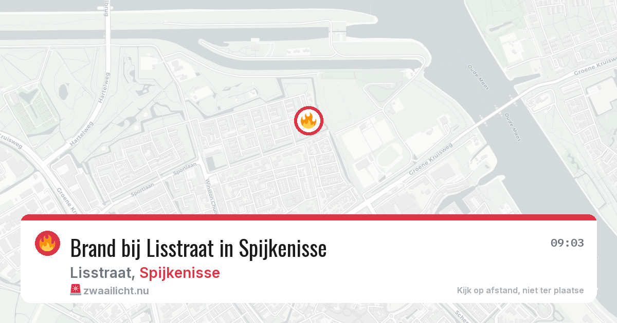 Brand bij Lisstraat in Spijkenisse — 13 jul 2026