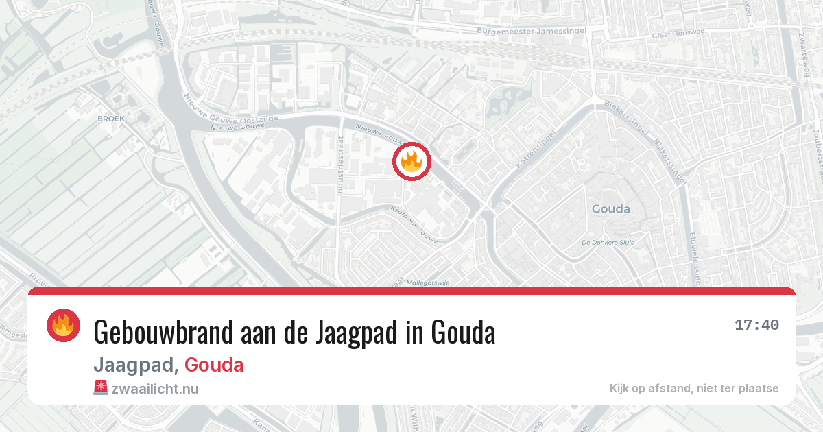 Gebouwbrand aan de Jaagpad in Gouda — 1 apr 2026