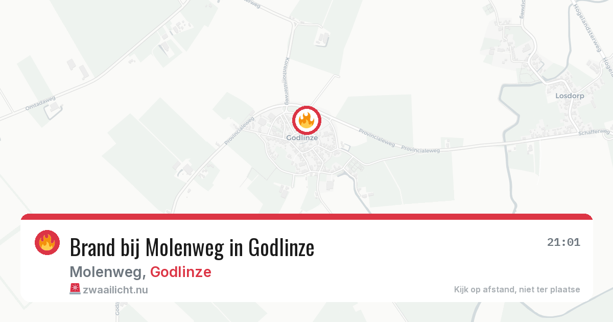 Brand bij Molenweg in Godlinze — 10 jul 2026