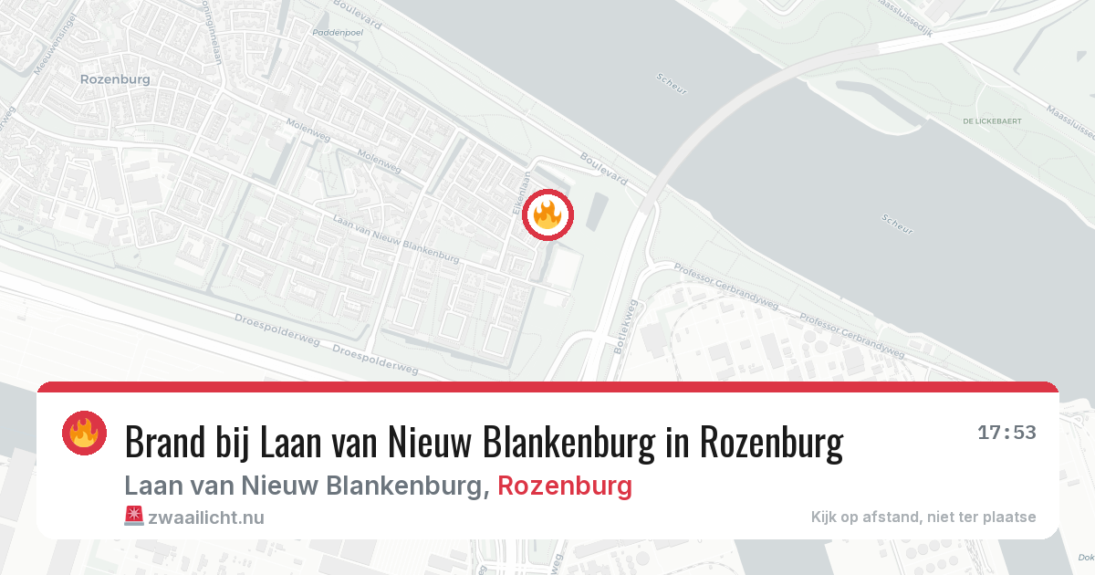 Brand bij Laan van Nieuw Blankenburg in Rozenburg — 13 jul 2026