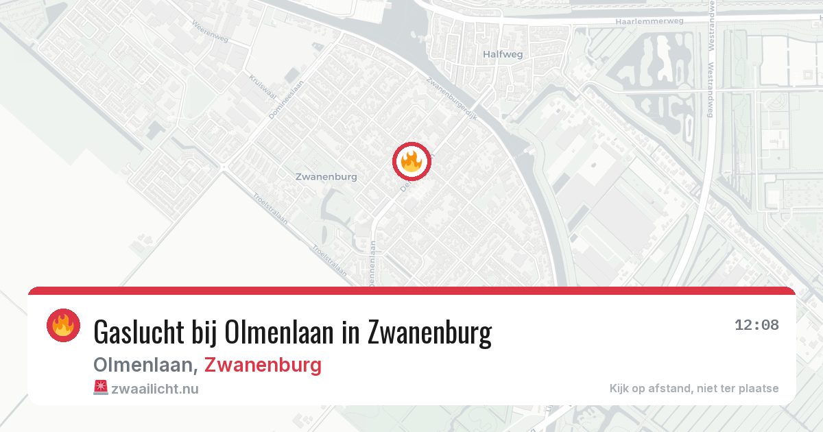 Gaslucht bij Olmenlaan in Zwanenburg — 19 jul 2026