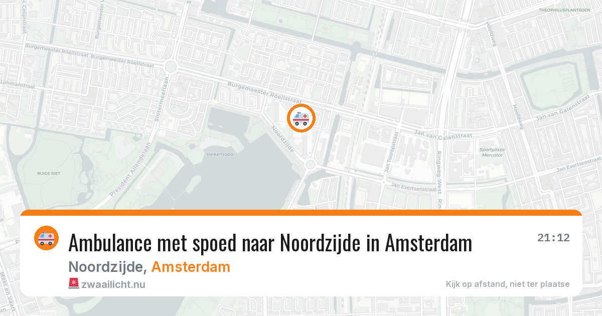 Ambulance met spoed naar Noordzijde in Amsterdam — 23 mei 2026