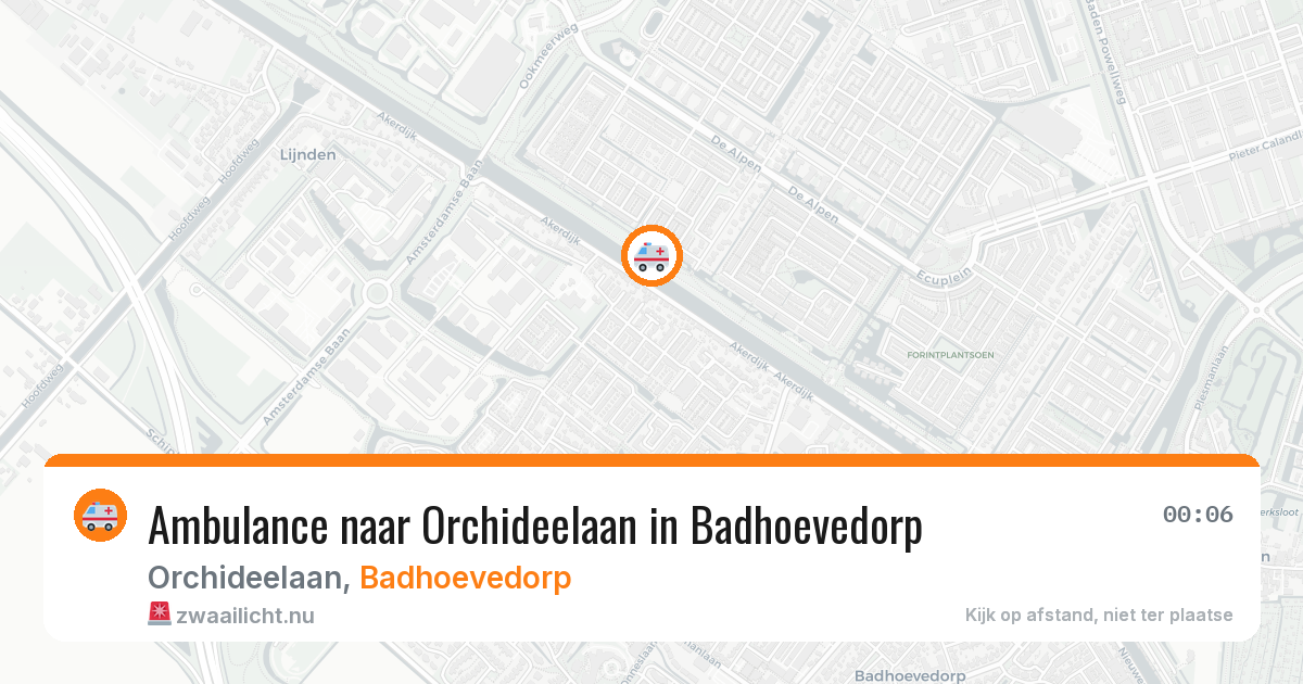 Ambulance naar Orchideelaan in Badhoevedorp — 20 jul 2026