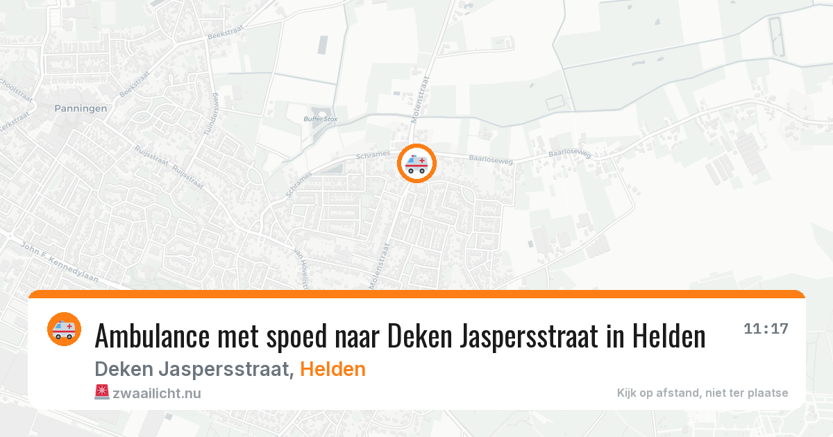 Ambulance met spoed naar Deken Jaspersstraat in Helden — 20 jul 2026