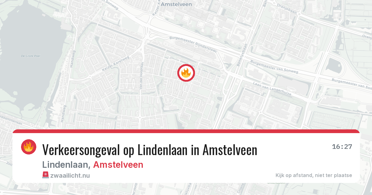 Verkeersongeval op Lindenlaan in Amstelveen — 22 jul 2026