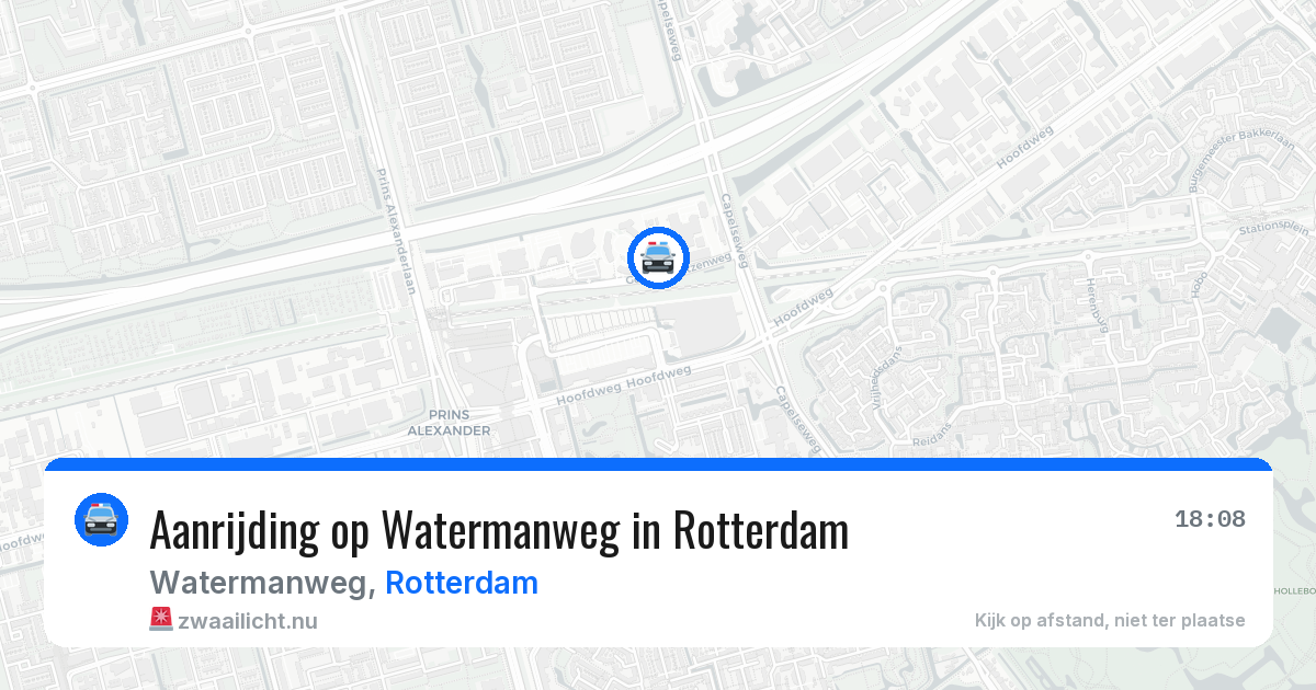 Aanrijding op Watermanweg in Rotterdam — 17 jul 2026