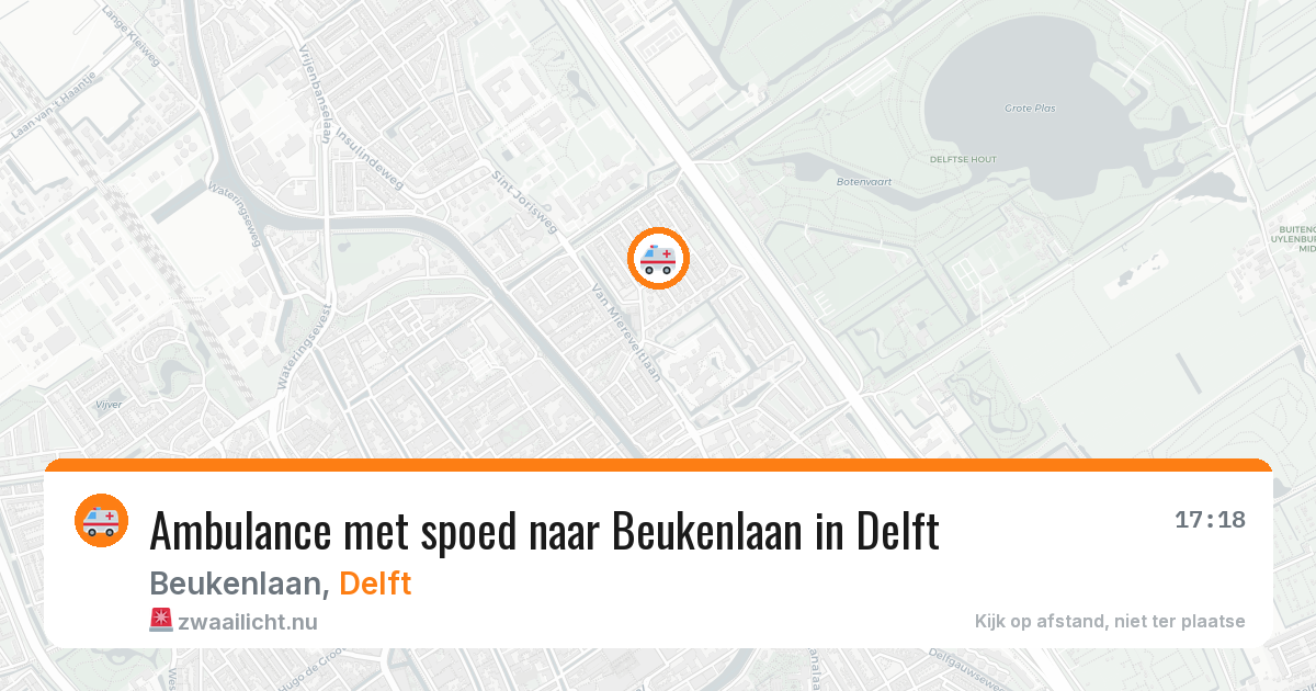 Ambulance met spoed naar Beukenlaan in Delft — 23 mrt 2026