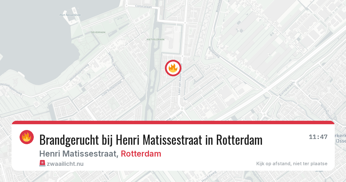 Brandgerucht bij Henri Matissestraat in Rotterdam — 7 apr 2026