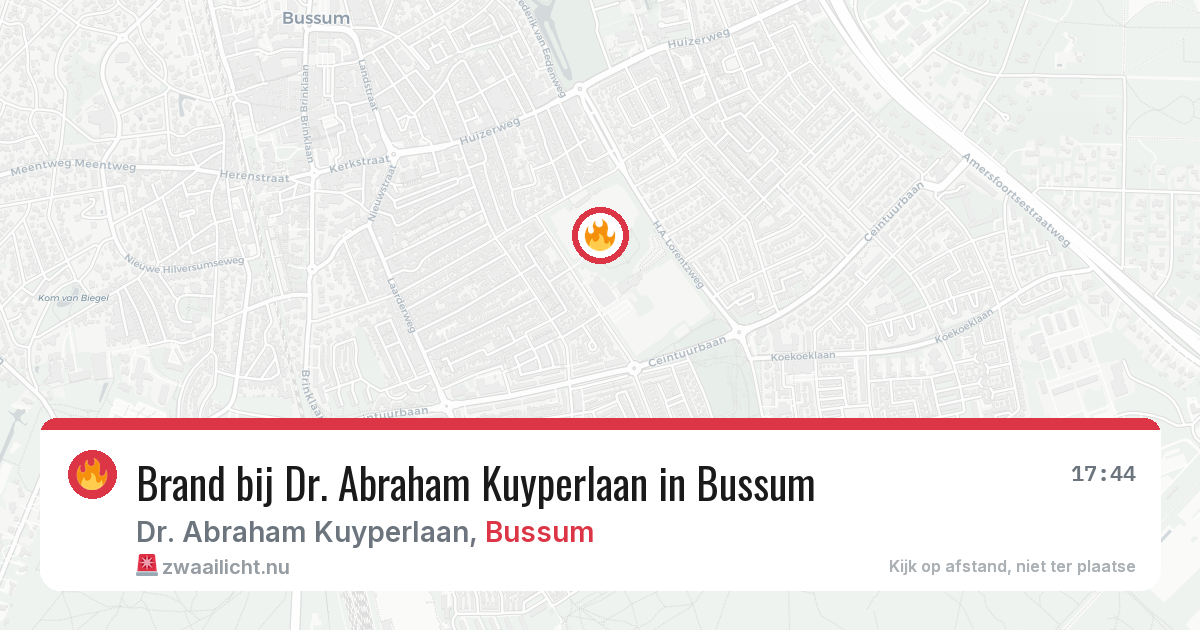 Brand bij Dr. Abraham Kuyperlaan in Bussum — 12 jul 2026