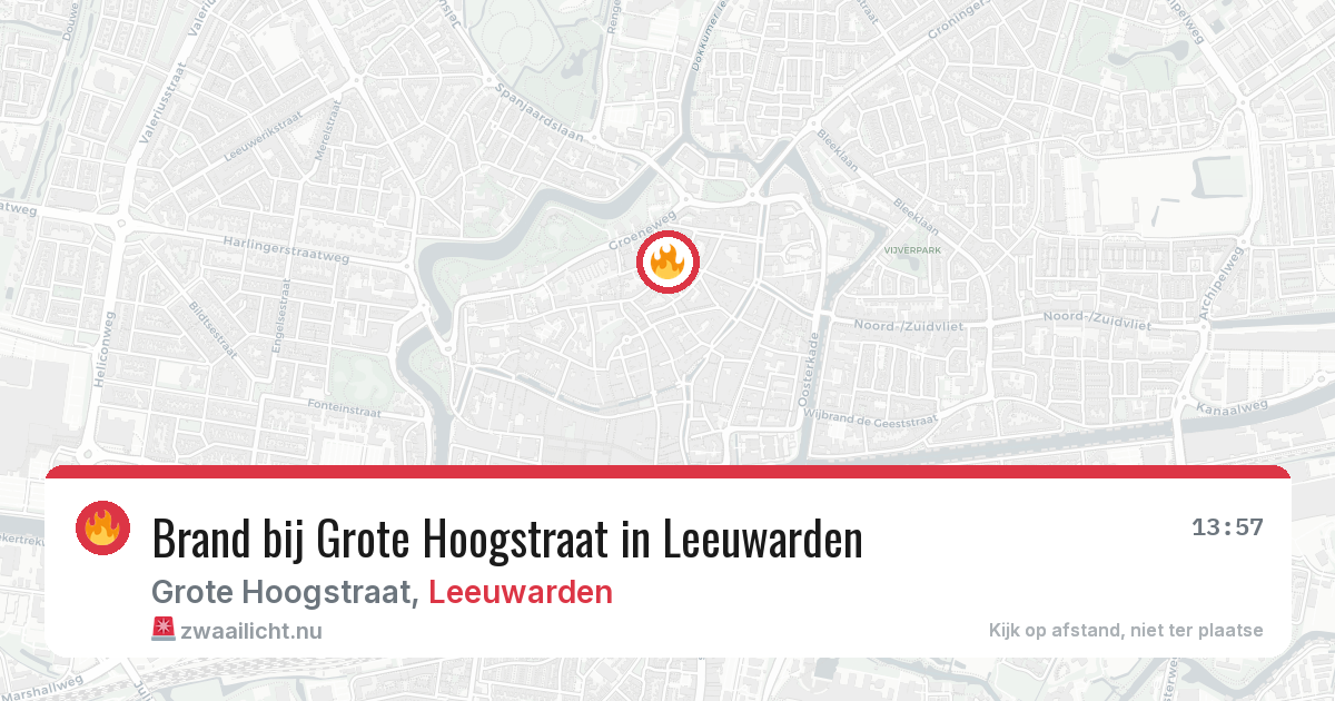 Brand bij Grote Hoogstraat in Leeuwarden — 20 mei 2026