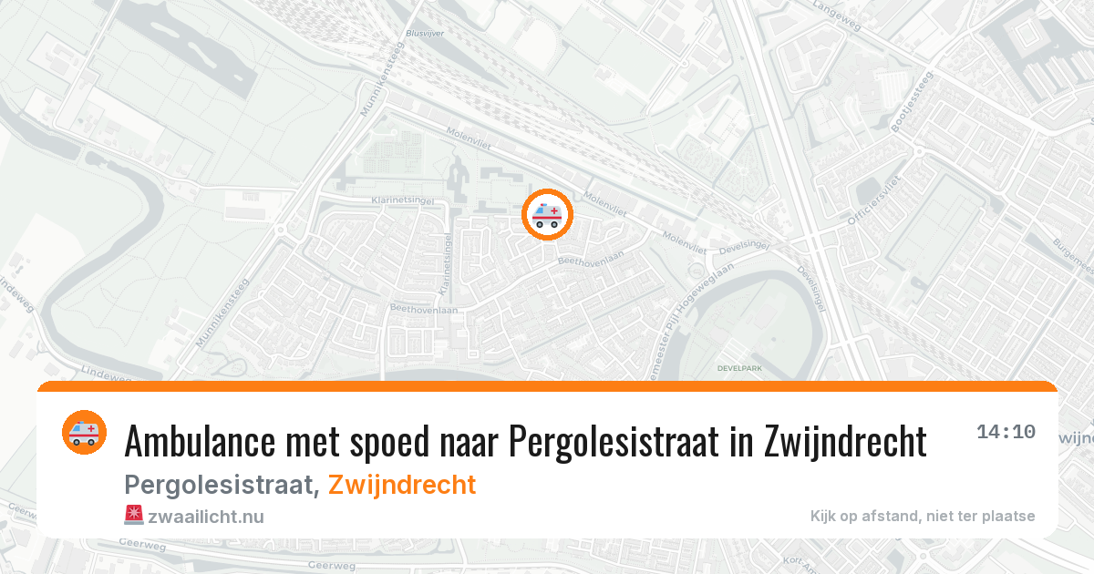 Ambulance met spoed naar Pergolesistraat in Zwijndrecht — 24 jul 2026