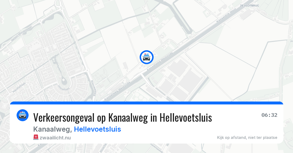 Verkeersongeval op Kanaalweg in Hellevoetsluis — 13 jul 2026
