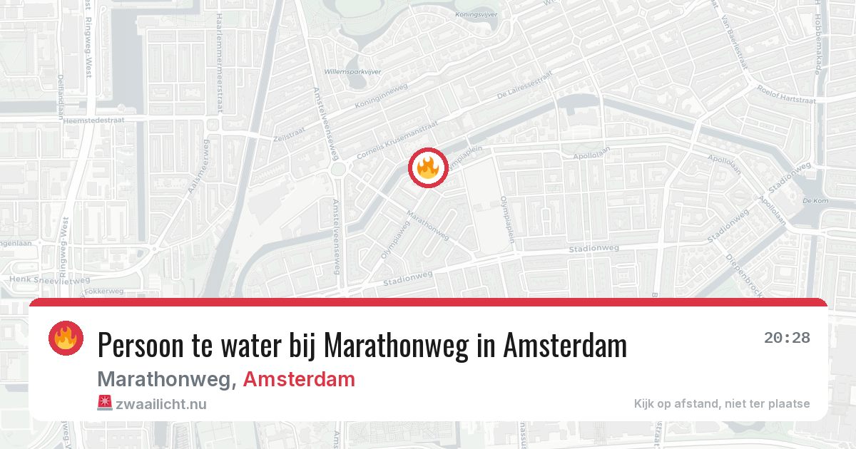 Persoon te water bij Marathonweg in Amsterdam — 22 mei 2026