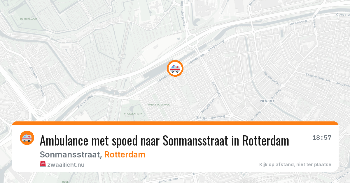 Ambulance met spoed naar Sonmansstraat in Rotterdam — 8 mei 2026