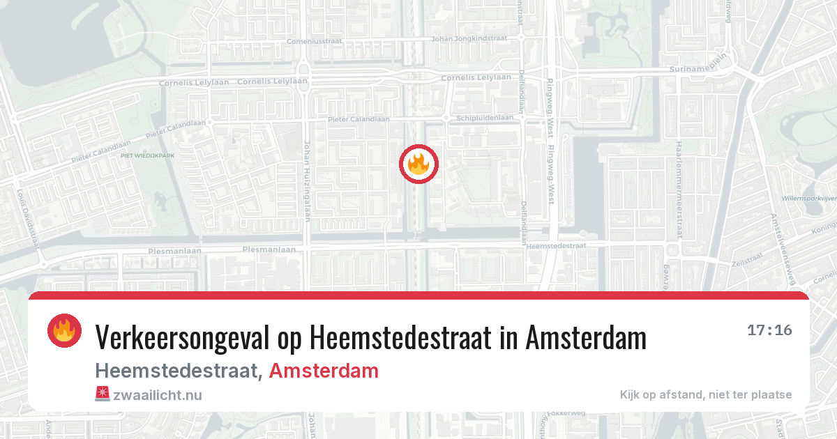Verkeersongeval op Heemstedestraat in Amsterdam — 24 mrt 2026
